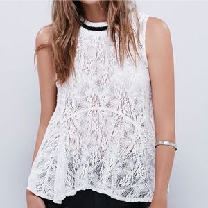 Free People white lace Maisie top